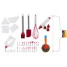 Kit Confeitaria Master 42 Peças Bicos Raspadores Nivelador e Utensílios Silicone Elite - Yangzi - 1