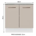 Ver imagem 3 de Balcão 80 Cm 2 Portas Branco/crema Agata Madesa