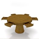 Ver imagem 7 de Mesa de Jogos Carteado 6 Lugares Bellagio com Gavetas e Tampo Reversível Base Cone com Tecido Mel/ve