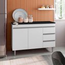 Ver imagem 2 de Balcão de Cozinha Andréia Branco com Tampo 100 Cm Preto Fosco – Ajl