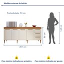 Ver imagem 6 de Balcão Atenas 4 Portas e 3 Gavetas