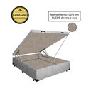 Ver imagem 1 de Base Box Baú Casal Luxo Blindado NK Camas Suede Cinza 49x138x188