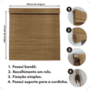 Ver imagem 6 de Persiana Pronta Rolo Bambu 180LARG X 140ALT Natural