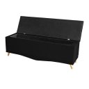 Ver imagem 5 de Kit de Quarto Cabeceira de Cama Box e Calçadeira Baú Toquio Casal 140 Cm Suede Preto Eli Móveis e de