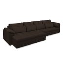 Ver imagem 5 de Sofá Retrátil Manual Sala de Estar Nolan Bipartido 414cm Conforto Premium em Couro Marrom G58 - Gran