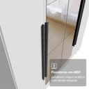 Ver imagem 6 de Guarda-Roupa Solteiro 4 Portas Batentes com Espelho Branco/Branco/Preto Netuno Madesa