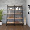 Conjunto 2 Estantes Altas 5 Prateleiras Estilo Industrial Concept CabeCasa MadeiraOriginals - 1