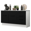 Ver imagem 3 de Balcão Gabinete de Pia Cozinha 150 cm 2 Gavetas 2 Portas (Com Tampo) Branco/Preto Agata Madesa