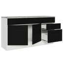 Ver imagem 5 de Balcão Gabinete de Pia Cozinha 150 cm 2 Gavetas 2 Portas (Com Tampo) Branco/Preto Agata Madesa