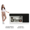 Ver imagem 6 de Balcão Gabinete de Pia Cozinha 150 cm 2 Gavetas 2 Portas (Com Tampo) Branco/Preto Agata Madesa