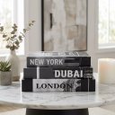 Ver imagem 4 de Kit Livro Caixa Decorativo 3 Peças – Caixa Organizadora Estilo Livro para Decoração:London, Dubai, N
