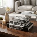 Ver imagem 3 de Kit Livro Caixa Decorativo 3 Peças – Caixa Organizadora Estilo Livro para Decoração:London, Dubai, N