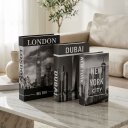 Ver imagem 2 de Kit Livro Caixa Decorativo 3 Peças – Caixa Organizadora Estilo Livro para Decoração:London, Dubai, N