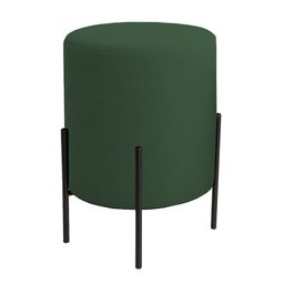 Puff Orgânico Boucle Thor com Pés de Ferro Preto - 7 Decor Verde Escuro - 1
