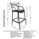 Ver imagem 5 de Banqueta Allegra Top Chairs Preta - Kit com 3
