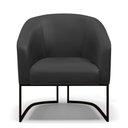 Ver imagem 3 de Poltrona Stella Corino Preto Base Industrial Preto - D’Rossi