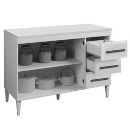 Balcão de Cozinha com Tampo 2 Portas 3 Gavetas Virtus  - 8