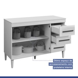Balcão de Cozinha com Tampo 2 Portas 3 Gavetas Virtus  - 5