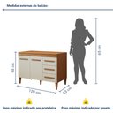 Ver imagem 3 de Balcão de Cozinha com Tampo 2 Portas 3 Gavetas Atenas