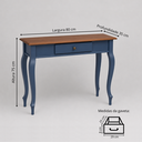 Ver imagem 4 de Aparador para Sala com Pés Luiz Xv e 1 Gaveta - Azul Bic com Tampo Imbuia Glazer