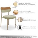 Ver imagem 3 de Kit 2 Cadeiras Sala de Jantar Lisa Pés Champanhe Linho/PU Bege/Caramelo m² - Monari Design