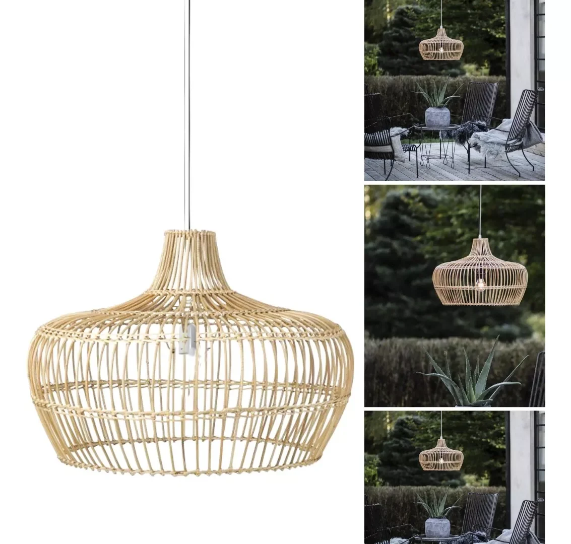 Lustre Pendente Vime Cúpula Fibra Natural Luminária 50x34 - 7