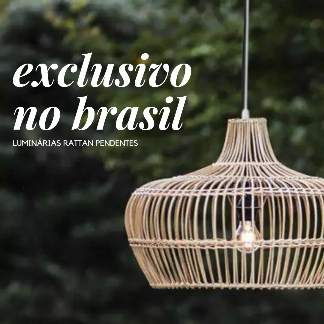 Lustre Pendente Vime Cúpula Fibra Natural Luminária 50x34 - 4