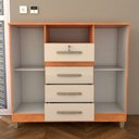 Ver imagem 5 de Cômoda Reducio 2 Portas 4 Gavetas Cinamomo/off White - Panorama Móveis