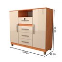 Ver imagem 4 de Cômoda Reducio 2 Portas 4 Gavetas Cinamomo/off White - Panorama Móveis
