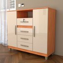 Ver imagem 6 de Cômoda Reducio 2 Portas 4 Gavetas Cinamomo/off White - Panorama Móveis