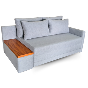 Sofá Cama | com Tampo Lateral Esquerdo Tecido Linho - 180cm - Deva 04