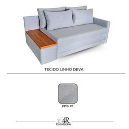 Sofá Cama | com Tampo Lateral Esquerdo Tecido Linho - 180cm - Deva 04 - 5