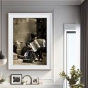 Ver imagem 2 de Quadro Decorativo Garoto Acordeon 60x48cm:madeira Branca