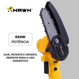 Motoserra Elétrica a Bateria 550w 10cm 20v Portátil Hw5010 Hawk - 3