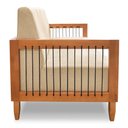 Ver imagem 4 de Sofá Living 2 Lugares Marilia 1,60m Linho Dourado Base em Madeira Castanho - Pallazio
