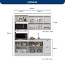 Ver imagem 3 de Cozinha Modulada Compacta Americana 3 Peças Torre Quente com Balcão para Pia Unna Branco Yescasa