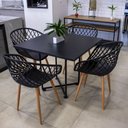 Ver imagem 5 de Mesa de Jantar 4 Lugares Preto Jade 90cm e Kit 4 Cadeiras Clarice D03 - D'Rossi
