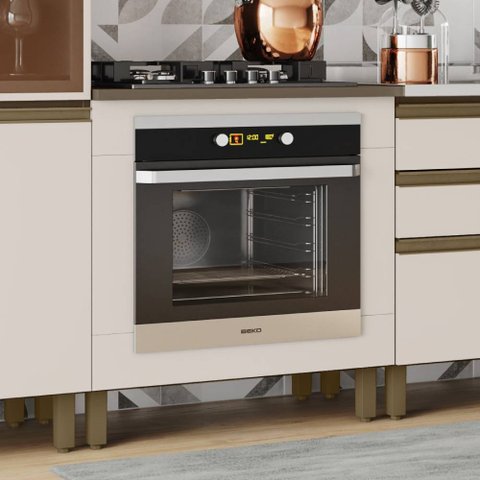 Balcão de Cozinha Forno de Embutir Évelin Duna/Cristal - Henn