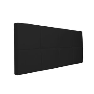 Painel Cabeceira Casal 1,40cm Suede Preto SMF DECOR
