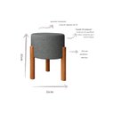 Ver imagem 6 de Puff Banqueta Redondo Pés Madeira Maciça Suede Cinza