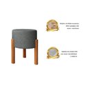 Ver mais imagens de Puff Banqueta Redondo Pés Madeira Maciça Suede Cinza