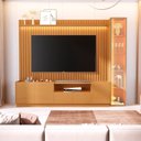 Ver imagem 1 de Rack Painel para TV até 84 Polegadas com 100% MDF 269cmx219cm Led Vitoria Regia YesCasa Marrom Nature