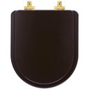 Ver imagem 1 de Assento Sanitário Mdf Soft Close Nuova Marrom Fosco para Vaso Deca com Ferragem Dourada