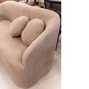 Ver imagem 2 de Sofá Gema Estofado Tecido Aveludado Boucle Cor Bege 165cm - 70858