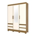 Ver imagem 4 de Guarda Roupa Solteiro 3 Portas 3 Gavetas Carson Plus Espresso Móveis Bege/Nature/Off White