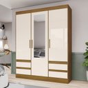 Ver imagem 1 de Guarda Roupa Solteiro 3 Portas 3 Gavetas Carson Plus Espresso Móveis Bege/Nature/Off White