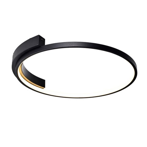 Plafon Moderno Redondo Preto 50cm Led 25w 3000k Bivolt 14578-pl