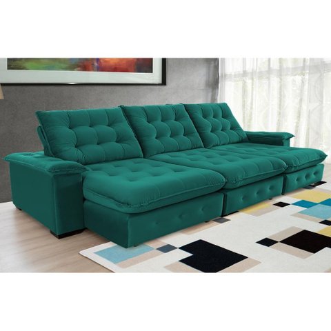 Sofá Coliseu Super Pillow 3,70m Verde
