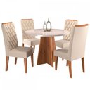 Ver imagem 2 de Mesa de Jantar 4 Lugares Raquel Diamantina Mel/blonde/veludo Bege - Panorama Móveis
