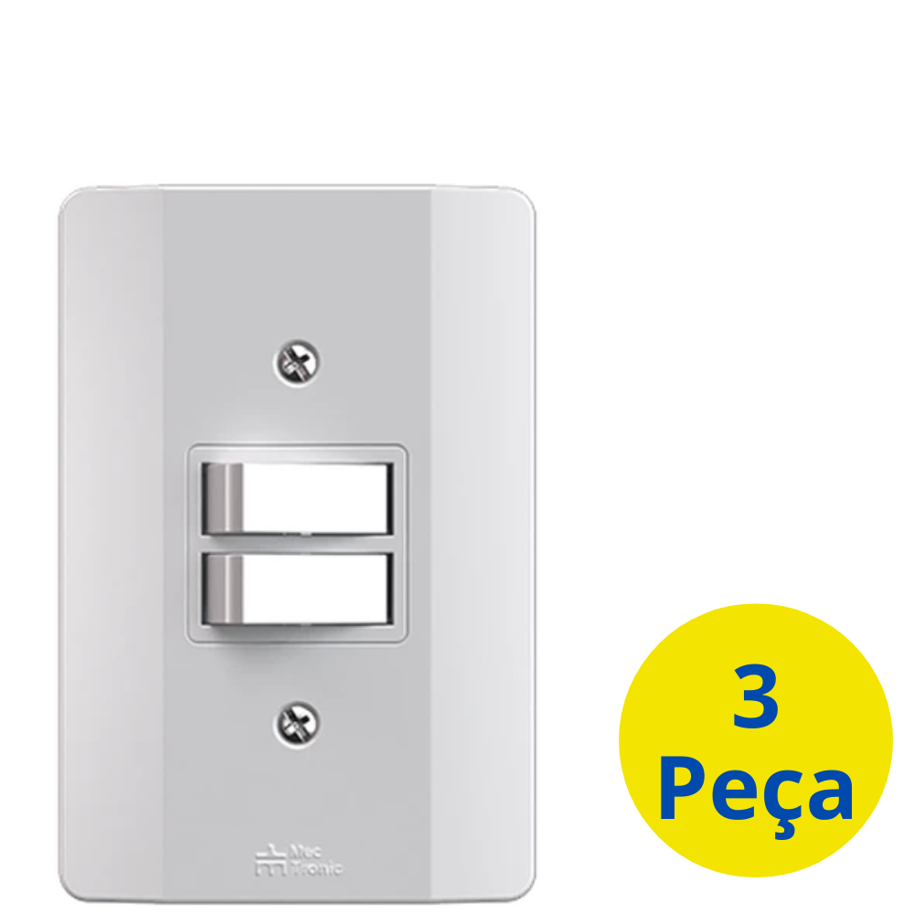 3 Conjunto Interruptor 2 Simples 10a Mec-tronic